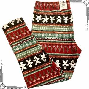 𝅺NWT Plus Size SO 1X Hatchi Holiday Leggings Gingerbread